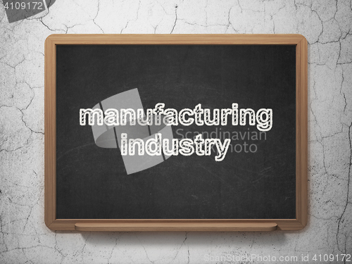 Image of Manufacuring concept: Manufacturing Industry on chalkboard background