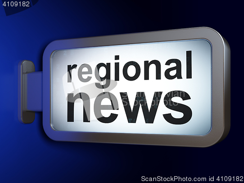 Image of News concept: Regional News on billboard background