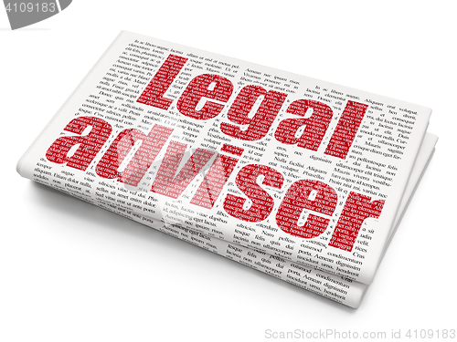 Image of Law concept: Legal Adviser on Newspaper background