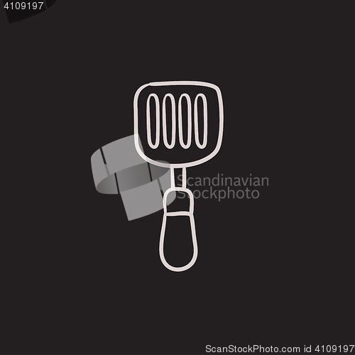 Image of Kitchen spatula sketch icon.