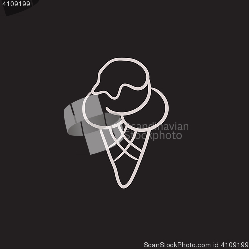 Image of Ice cream sketch icon.