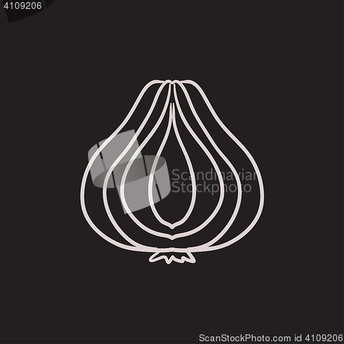 Image of Garlic sketch icon.