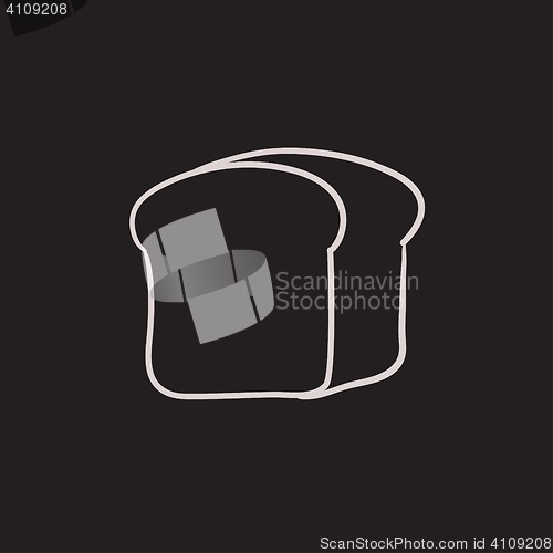 Image of Half of bread sketch icon.