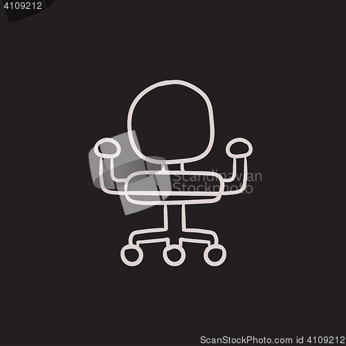 Image of Office chair sketch icon.