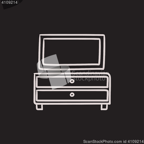 Image of Chest of drawers with mirror sketch icon.