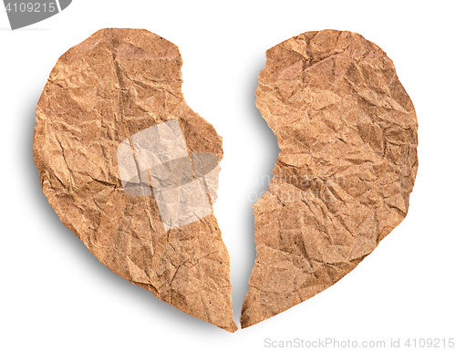 Image of Rumpled torn paper heart