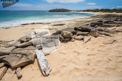 Image of paradise sand beach in Madagascar, Antsiranana, Diego Suarez