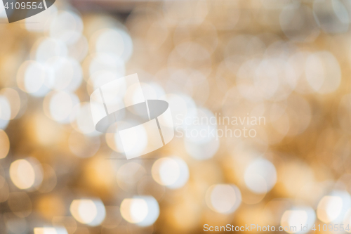 Image of blurred golden christmas lights bokeh