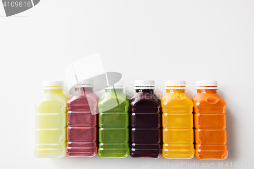 Image of bottles with different fruit or vegetable juices