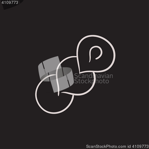 Image of Spiral bread sketch icon.