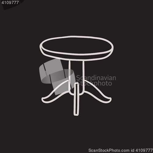 Image of Round table sketch icon.