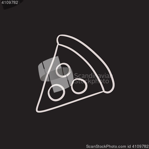 Image of Pizza slice sketch icon.