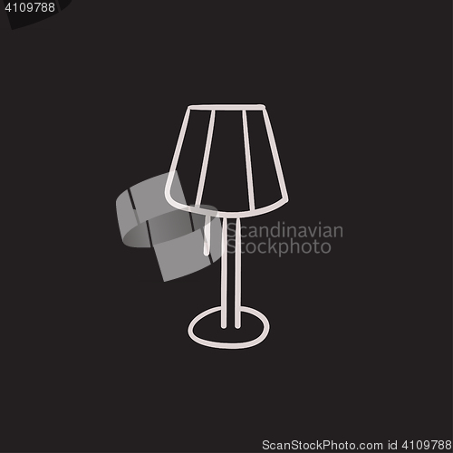 Image of Stand lamp sketch icon.