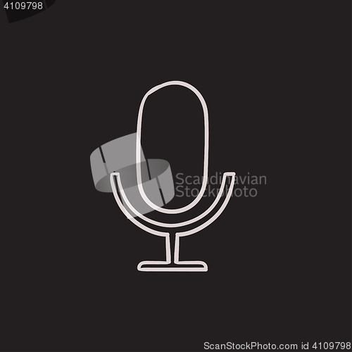 Image of Retro microphone sketch icon.