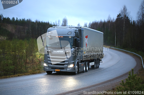 Image of New Next Generation Scania Semi on the Road