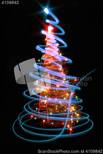 Image of color christmas tree