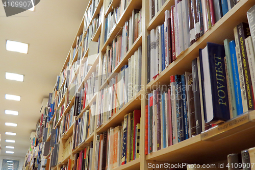 Image of Bookshelf in library 