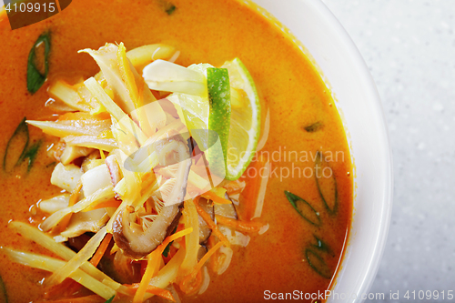 Image of Tom Yam soup above view