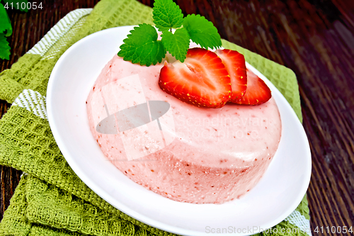 Image of Panna cotta strawberry on board