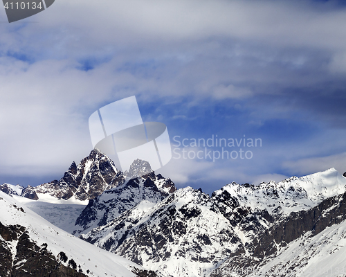 Image of Snow mountain in cold winter day