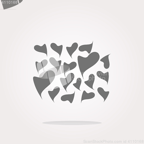 Image of vector Valentine heart sign set, web button