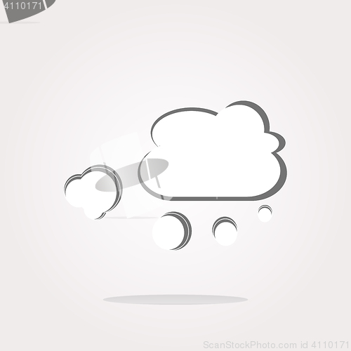 Image of vector white cloud on internet web icon