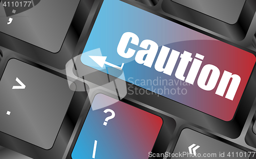 Image of caution keyboard key showing business insurance concept, vector, keyboard keys, keyboard button