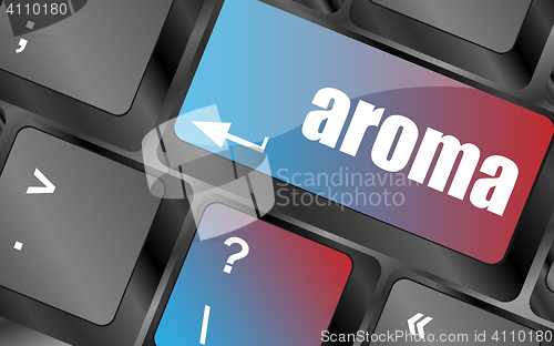 Image of Button with aroma on Computer Keyboard key, vector illustration, keyboard keys, keyboard button