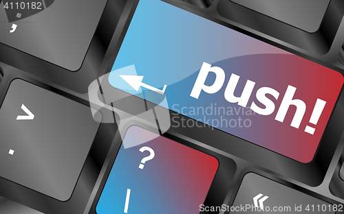 Image of push key on computer keyboard, business concept vector, keyboard keys, keyboard button