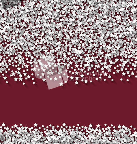 Image of Abstract red background white hoarfrost particles