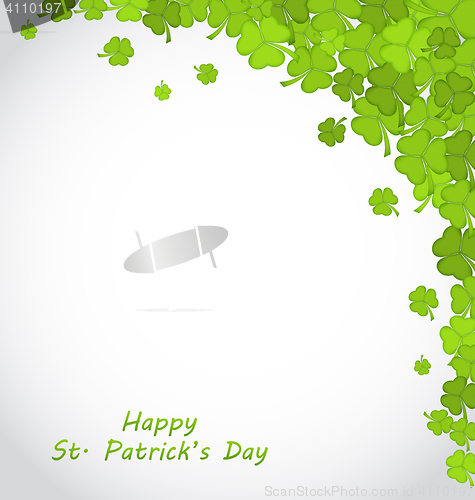 Image of Greeting Background with Clovers for St. Patricks Day