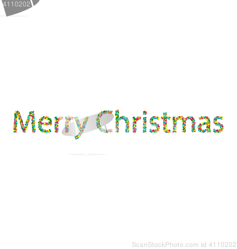 Image of Merry Christmas lettering from colourful confetti