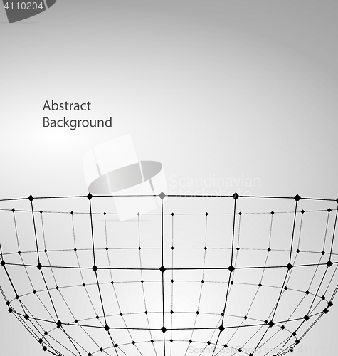 Image of Abstract Particles of Circle with Mesh Polygonal Elements