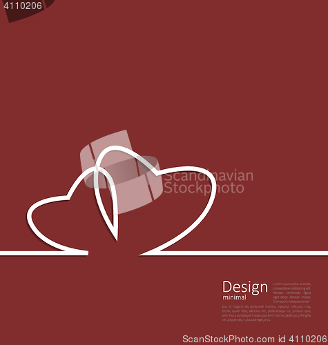 Image of Layout couple hearts for design card on Valentines Day 