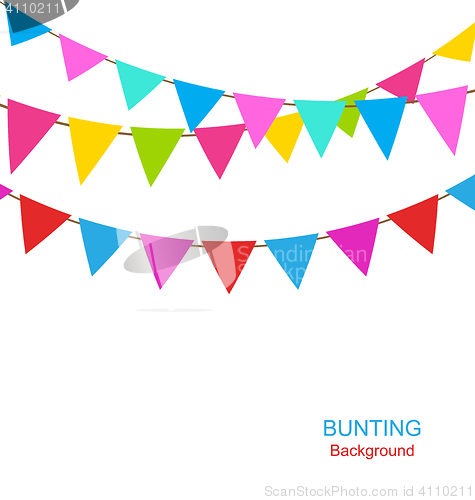 Image of Set Colorful Buntings Flags Garlands for Holiday