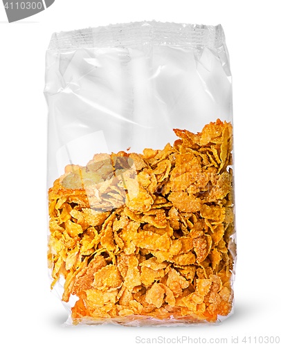 Image of Sealed package of cornflakes vertically