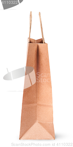 Image of Empty open paper bag for shopping side view