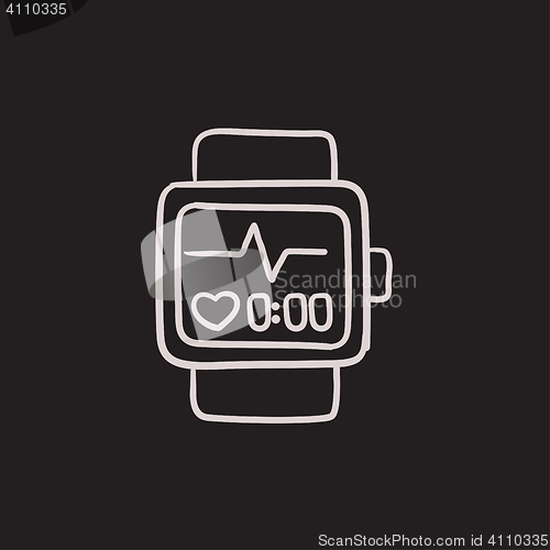 Image of Smartwatch sketch icon.