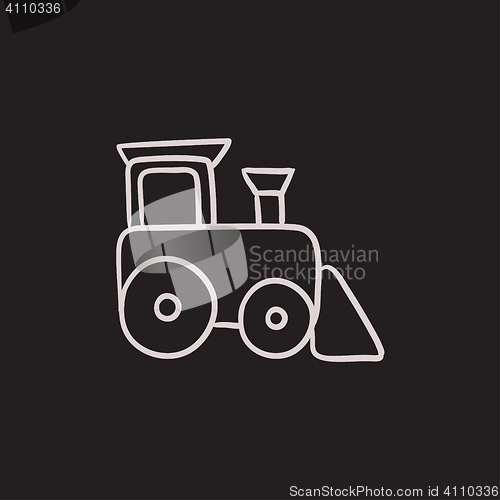Image of Toy train sketch icon.