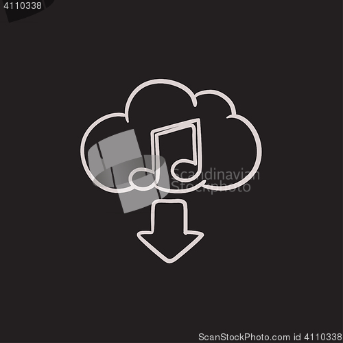 Image of Download music sketch icon.