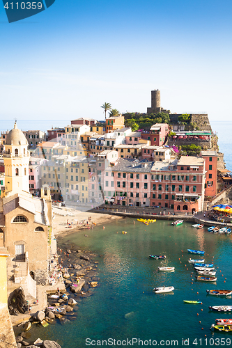 Image of Vernazza in Cinque Terre, Italy - Summer 2016 - view from the hi