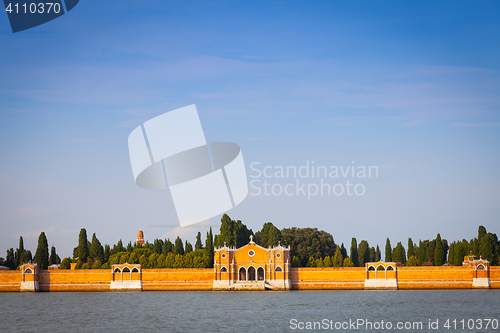 Image of Venice Cemetery of San Michele from the waterfront