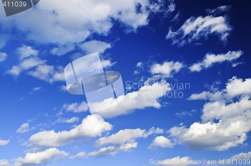 Image of Blue sky with white clouds