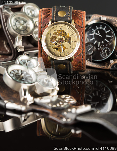 Image of unusual watches. several alternatives dials