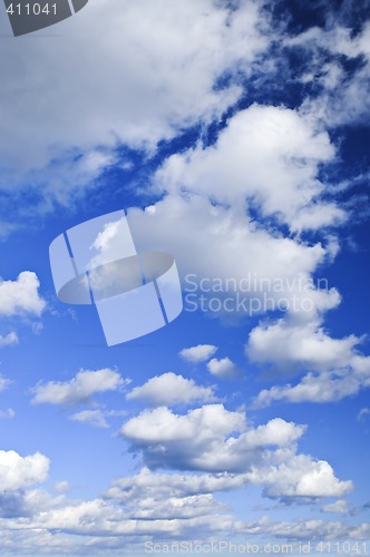 Image of Blue sky with white clouds