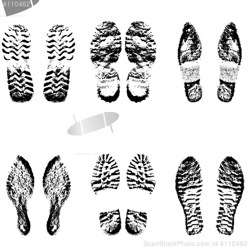 Image of Collection  imprint soles shoes  black  silhouette. illustration