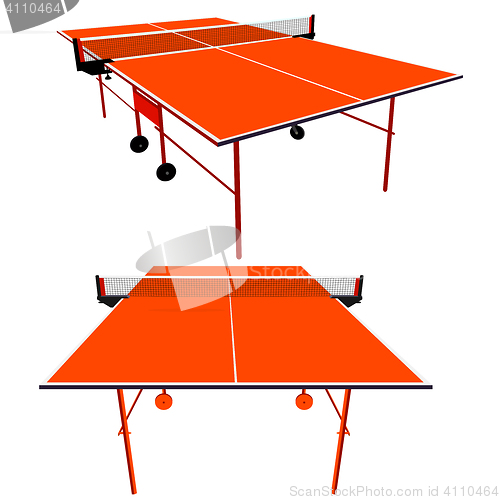 Image of Ping pong orange table tennis. illustration.