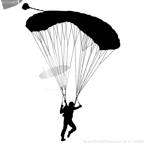 Image of Skydiver, silhouettes parachuting illustration