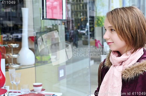 Image of Teenage girl shopping