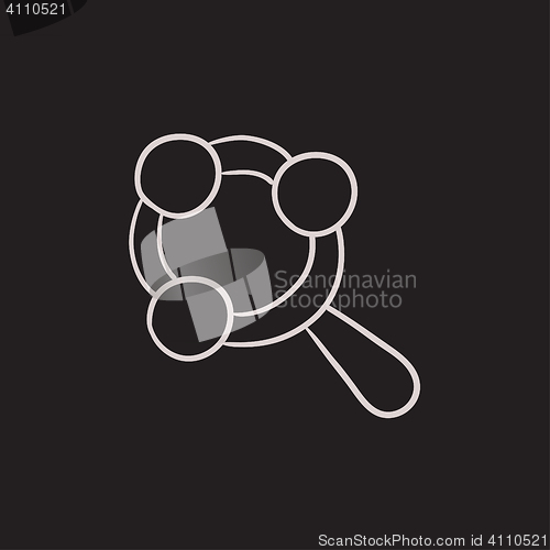 Image of Baby rattle sketch icon.